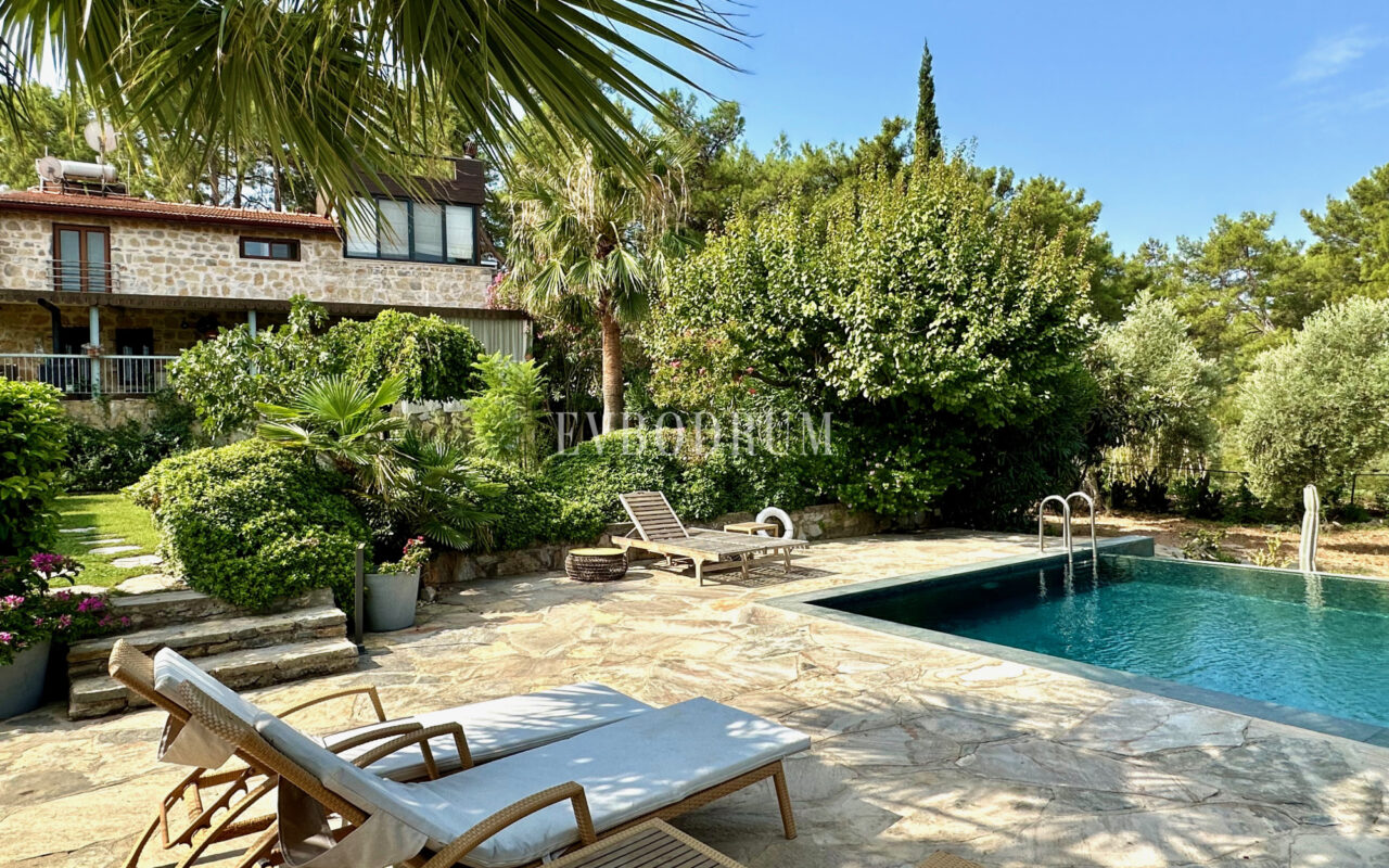 7.970 m2 arazi içinde harika, havuzlu taş ev ve misafirhanesi