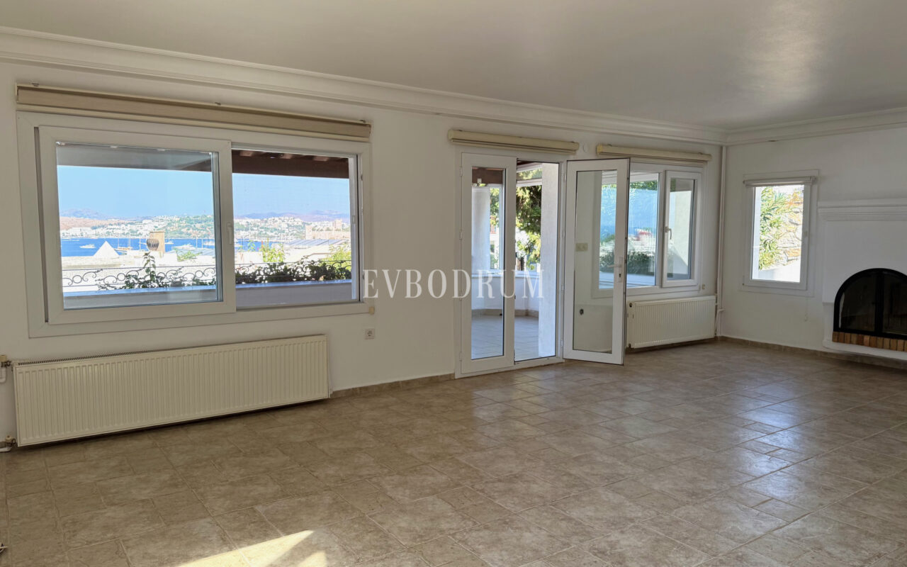 Yıllık kiralık, Kale ve adalar manzaralı Bodrum Evi