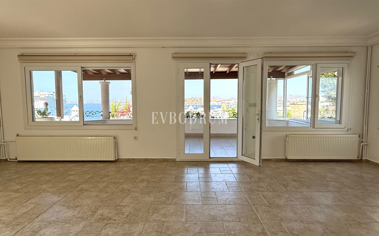 Yıllık kiralık, Kale ve adalar manzaralı Bodrum Evi