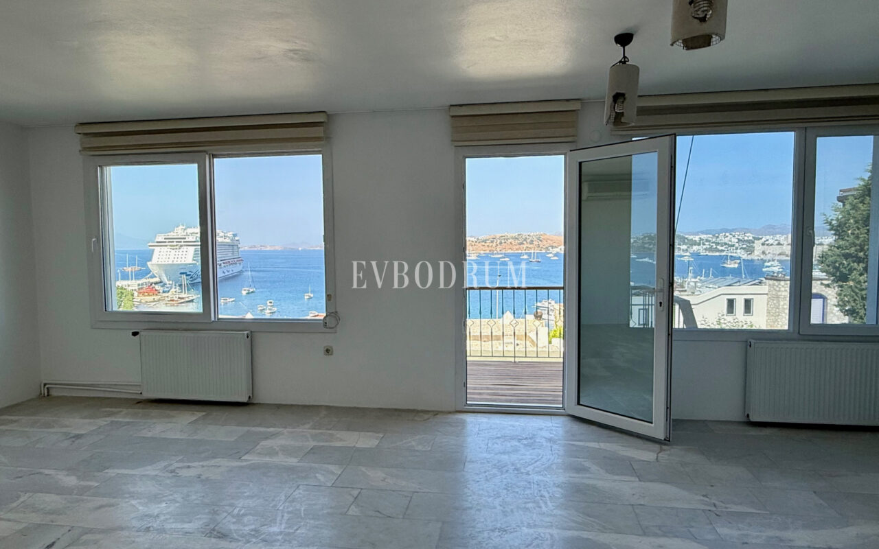 Yıllık kiralık, Kale ve adalar manzaralı Bodrum Evi