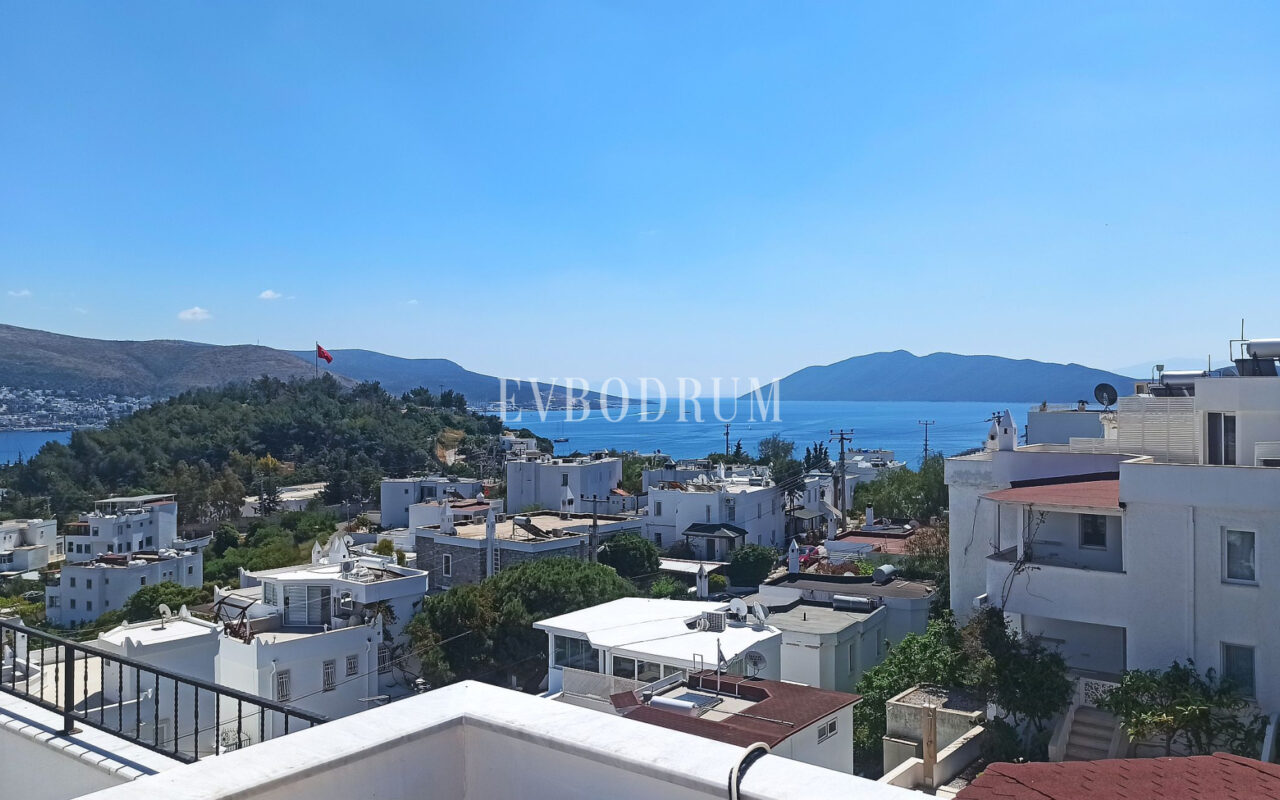 Merkezi lokasyonda, deniz manzaralı ikiz şehir evi