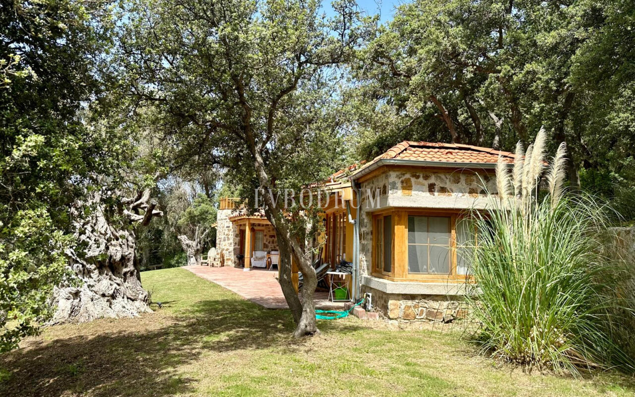 Gümüşlük, Karakaya’da bahçe içinde müstakil taş villa