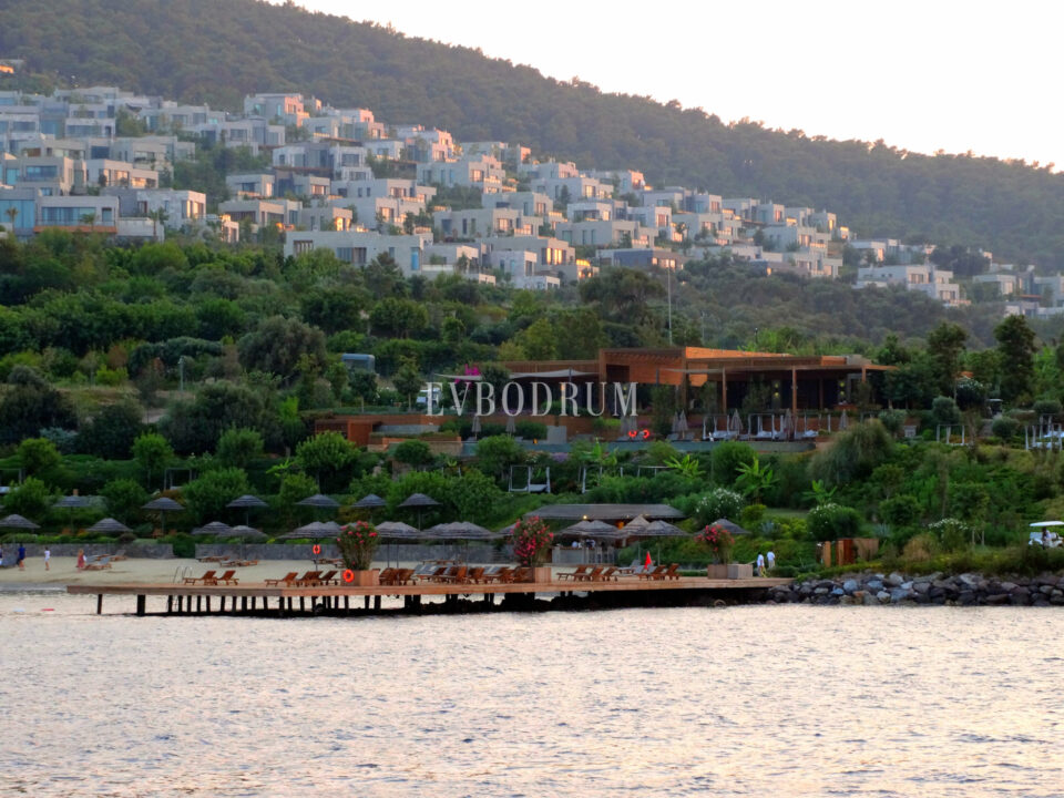 The Göltürkbükü shoreline and the hills around the bay